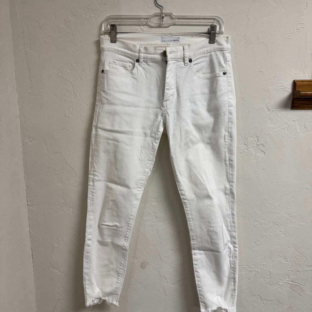 LOFT White Skinny Crop Jeans